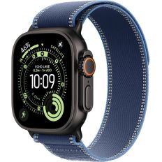 Apple Watch Ultra 3, Black Titanium Case with Blue/Bright Blue Trail Loop (M/L)