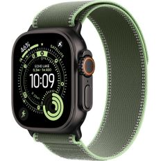 Apple Watch Ultra 3, Black Titanium Case with Green/Neon Trail Loop (M/L)