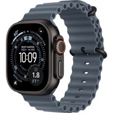 Apple Watch Ultra 3, Black Titanium Case with Anchor Blue Ocean Band