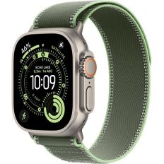 Apple Watch Ultra 3, Natural Titanium Case with Green/Neon Trail Loop (M/L)