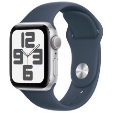 Apple Watch SE 2, 40 мм, корпус из алюминия серебристого цвета, спортивный ремешок цвета грозовой синий, GPS 