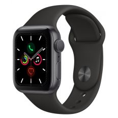 Умные часы Apple Watch Series 5, 40 мм, корпус из алюминия цвета «серый космос», спортивный ремешок цвета черный