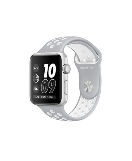 Apple Watch Nike+ 42 мм, корпус из серебристого алюминия, спортивный ремешок Nike цвета «листовое серебро/белый»