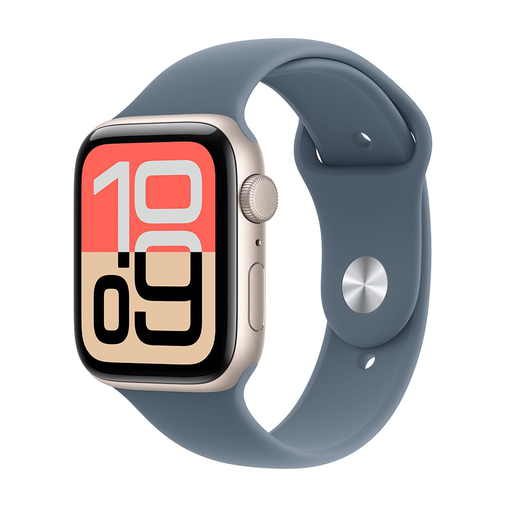 Apple Watch SE 3 44 mm, Starlight Aluminum Anchor blue Sport Band (M/L)